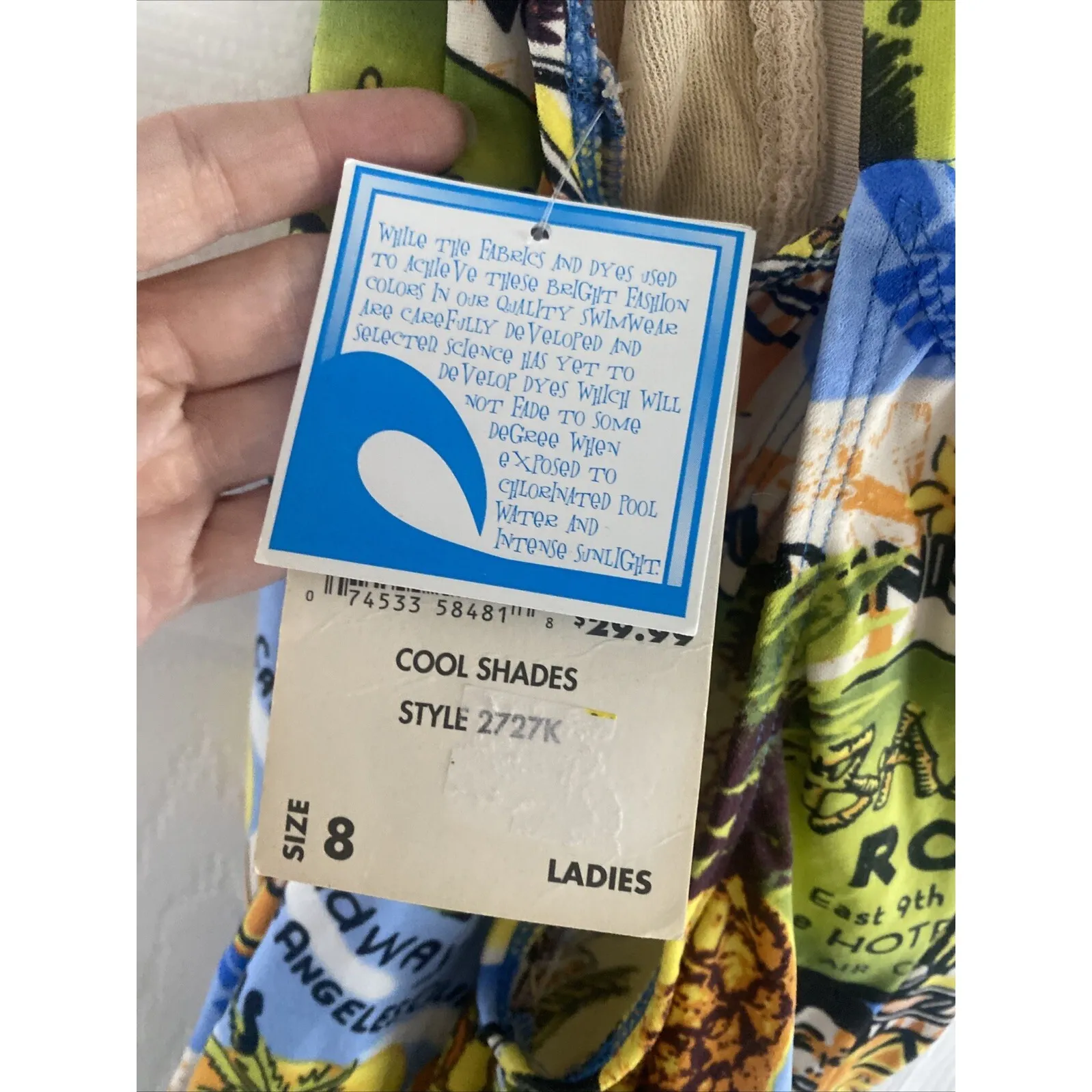 Kathy Ireland Womens‎ 8 Vintage One Piece Swimsuit Deadstock Hawaii Beach Luau - Image 7