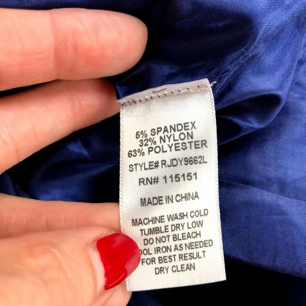 romeo & juliet couture zig zap pleated Holiday Party Pencil Skirt Blue Size M - Image 8