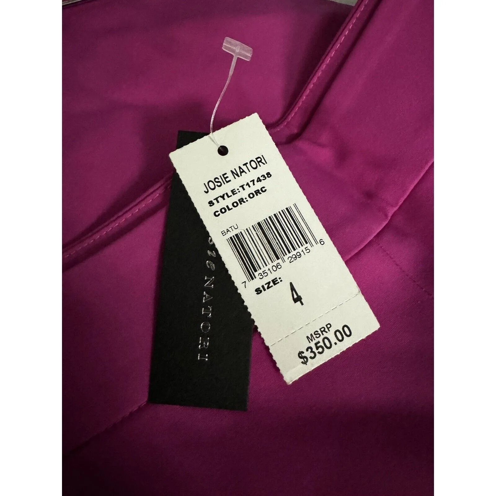 Josie NATORI Cropped Cotton Rayon‎ Skinny Pants HOT PINK, Size 4 NWT $350 - Image 5