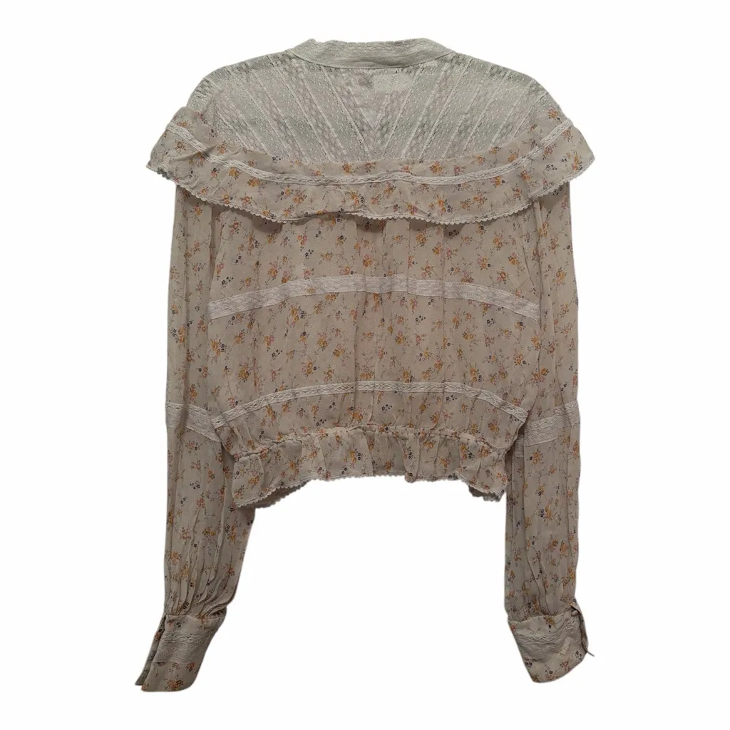 LoveShackFancy Silk Floral Lace Blouse size XS love shack fancy - Image 7