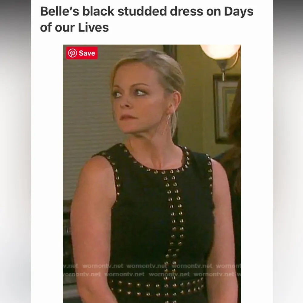 Carmen Marc Valvo Chic Sleeveless
Navy Blue Bodycon Dress with Gold Stud Accents - Image 9