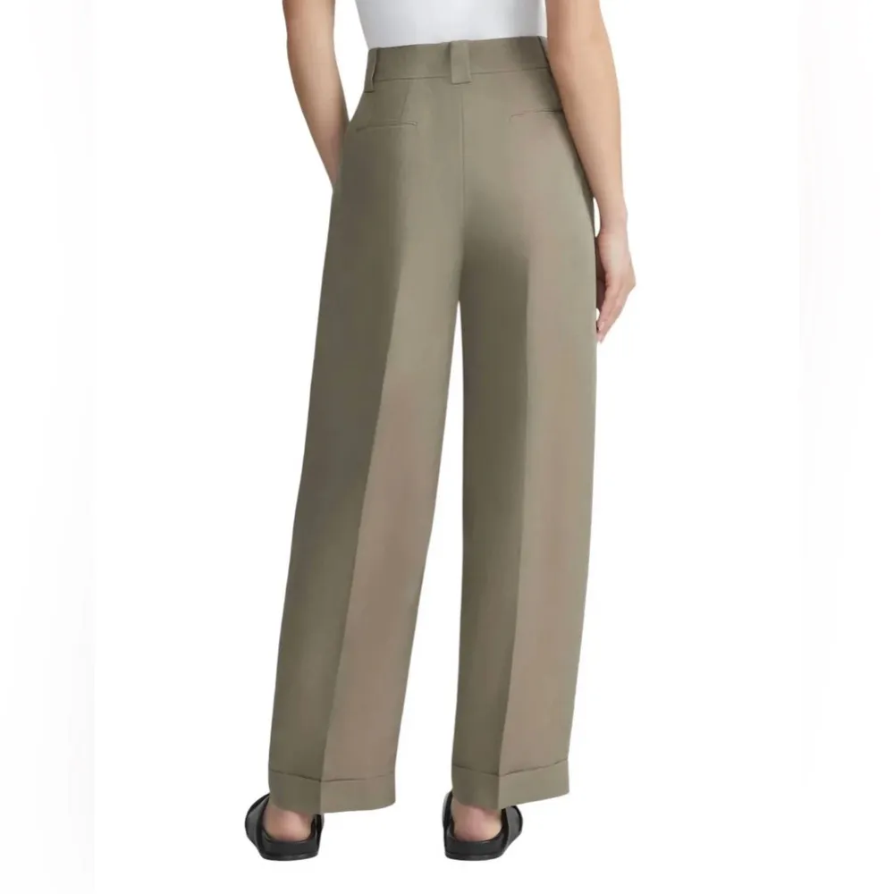 Lafayette 148 Wyatt Pleated Barrel Leg Pant US Size 6 Concrete Tan Gray - Image 3