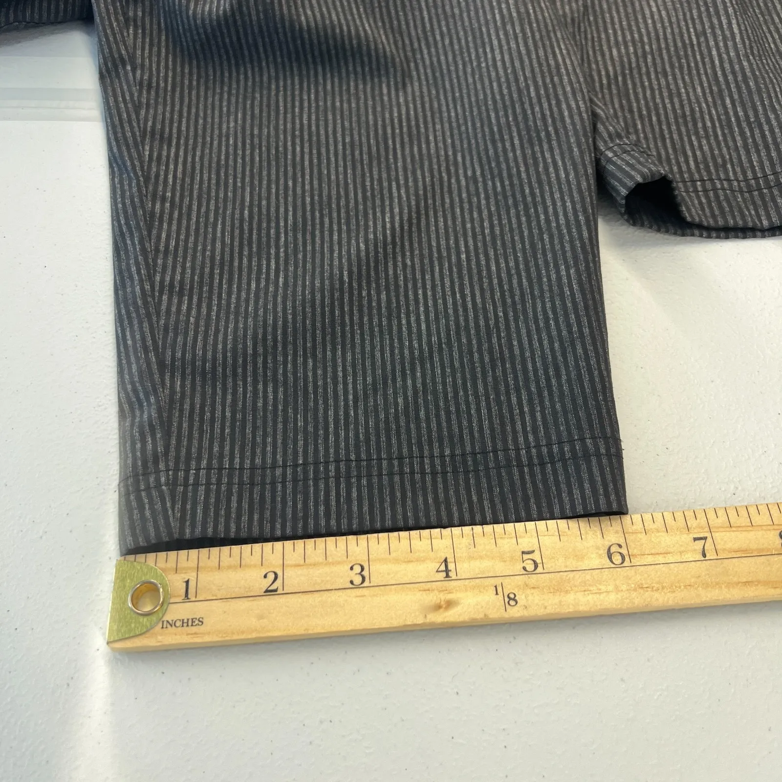 Lucy Get Going Ankle Pants Womens Medium Black Seersucker Tapered Leg Mid Rise - Image 14