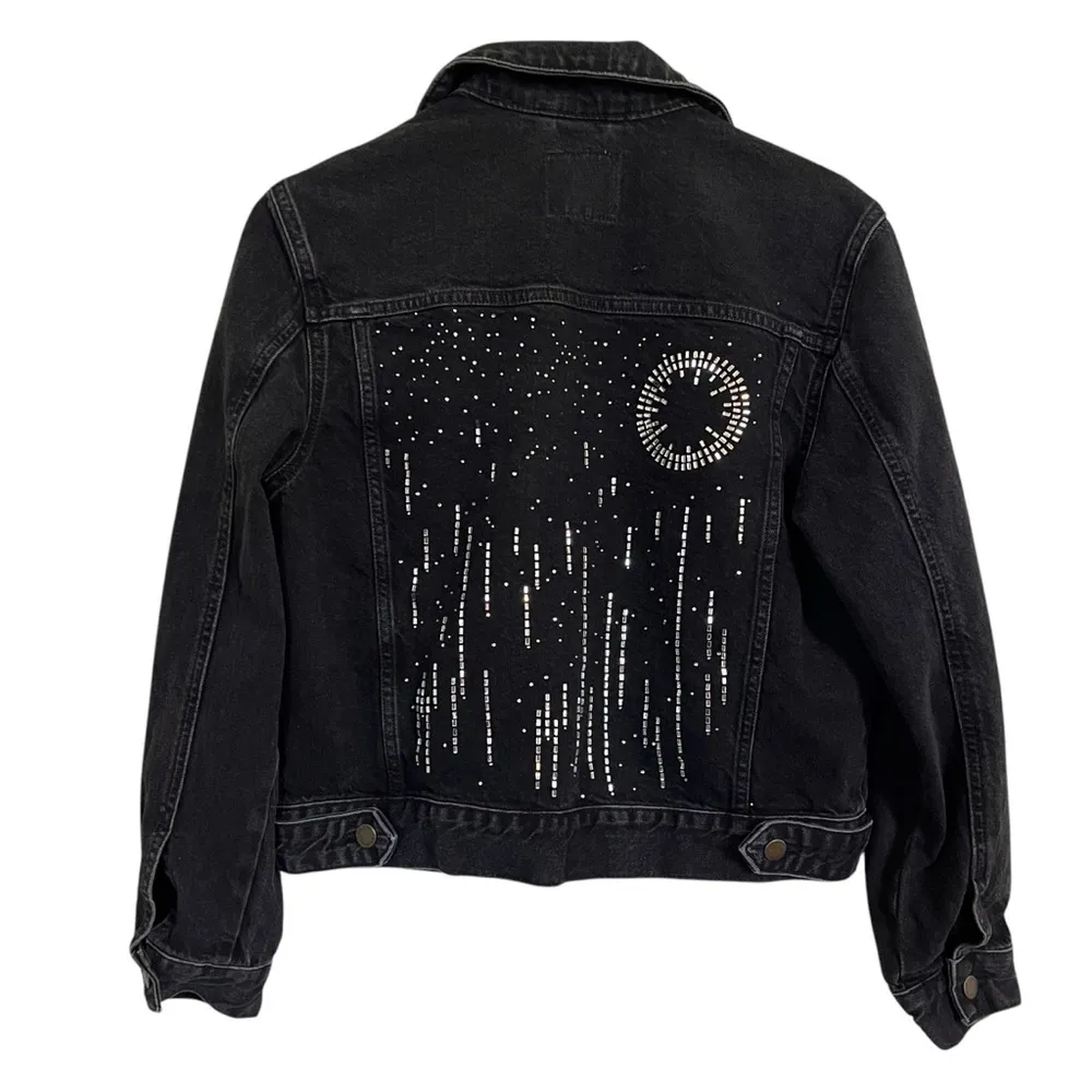 Denim Co. Black embellished denim jacket size 8 - Image 4