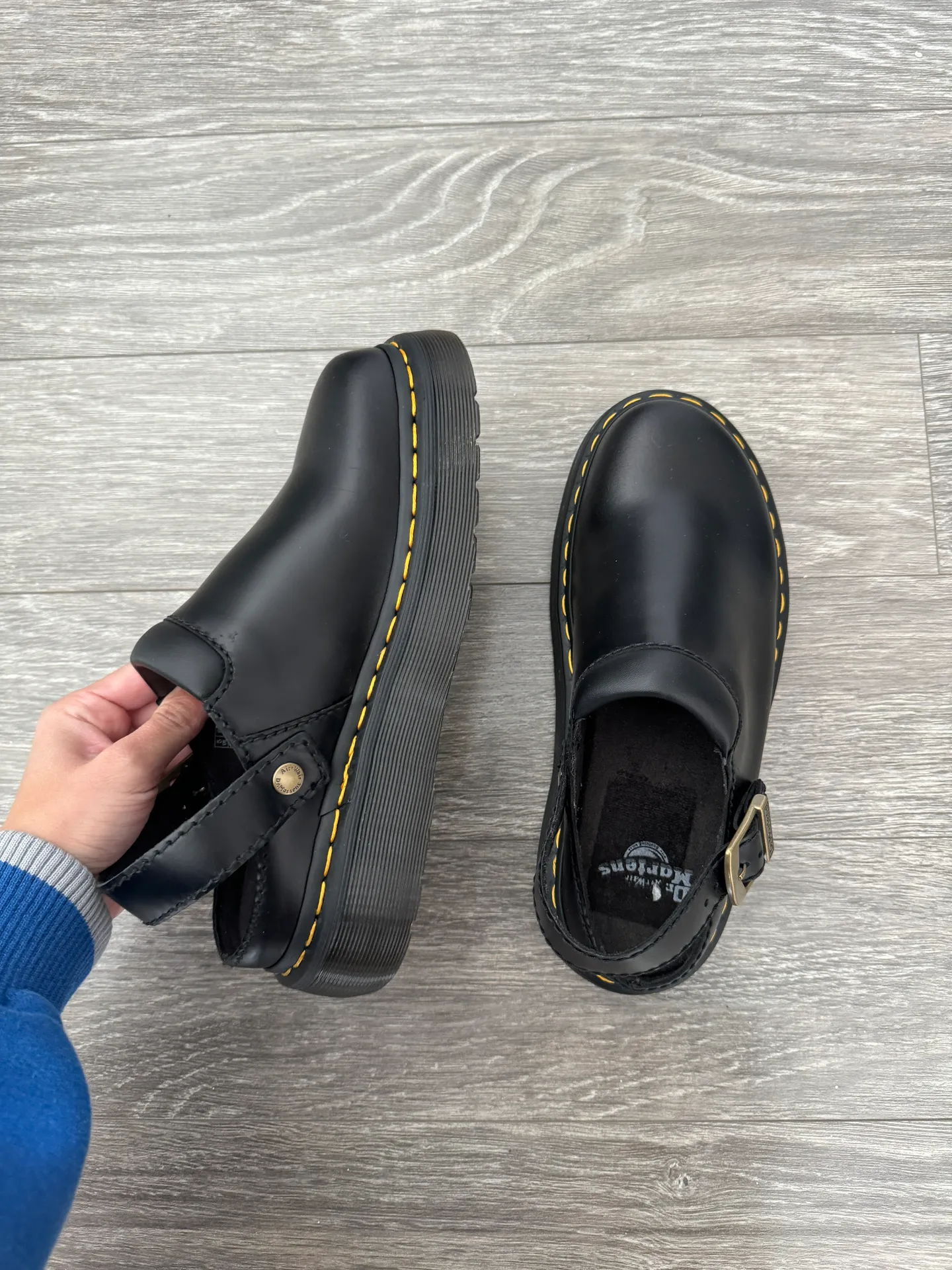 Dr Marten Black Platform Mules - Image 7