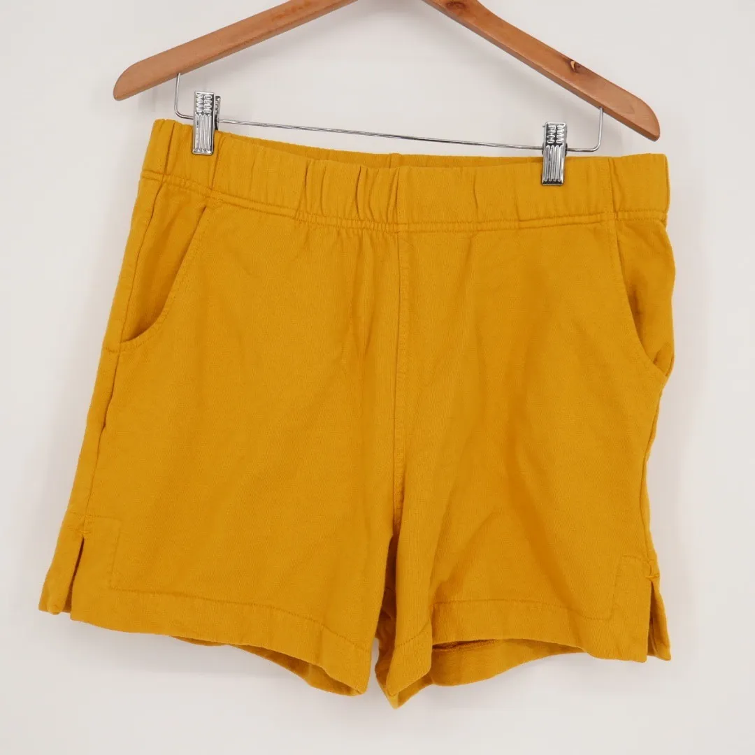 American Giant Women French Terry Side Slit Shorts Nugget Yellow Size L Size L - Image 2