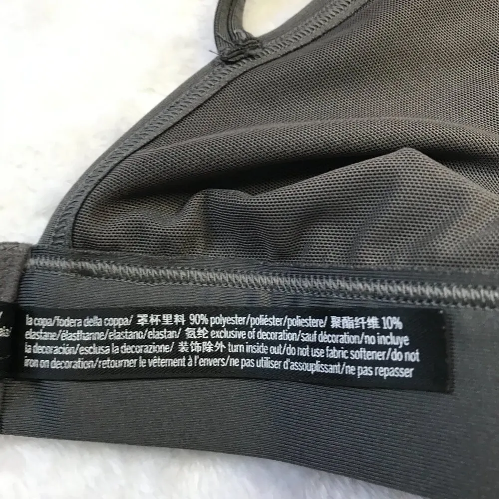 PINK Active by Victoria's Secret Pullover Sports Bra Women;s Large Unpadded Gray - Image 7