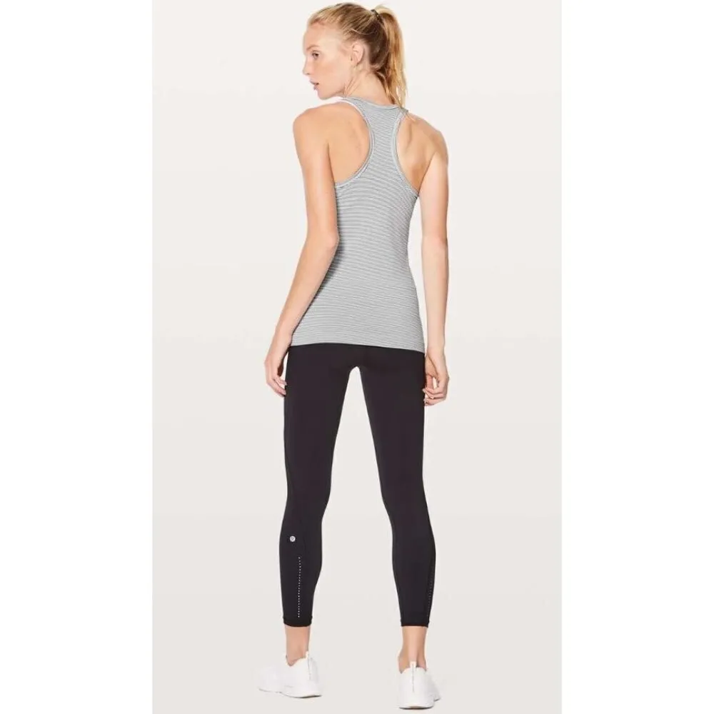 Lululemon Swiftly Tech Racerback Black & White Stripe Athletic Tank 6 - Image 2