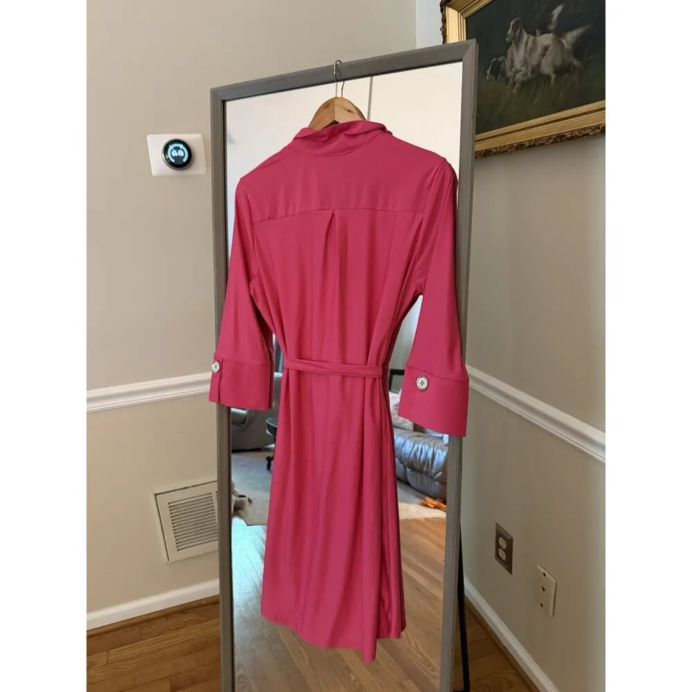 Mlle Gabrielle Women's Shirt Dress Size M Button Front 3/4 sleeve 39” Long - Image 4