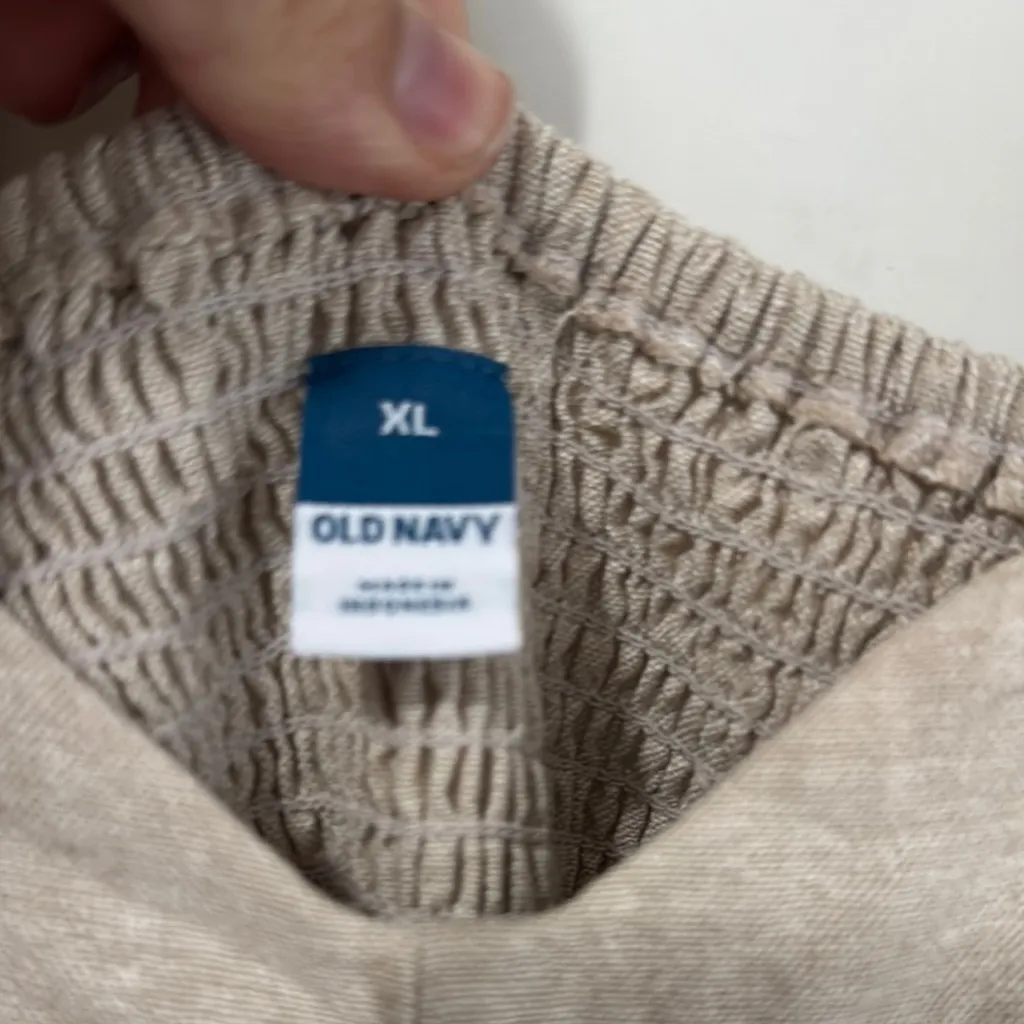 Old Navy Beige linen Midi Dress - Image 2