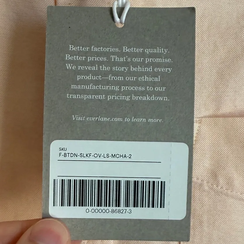 NWT Everlane The Relaxed Oxford Button Down L/S Shirt in Apricot Sz 0 - Image 10