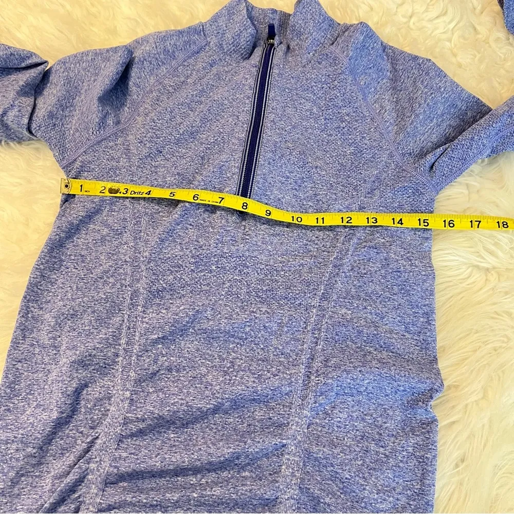 Athleta Fast Track 1/2 Zip Pullover Top Admiral Blue Heather Women’s Medium FLAW - Image 8