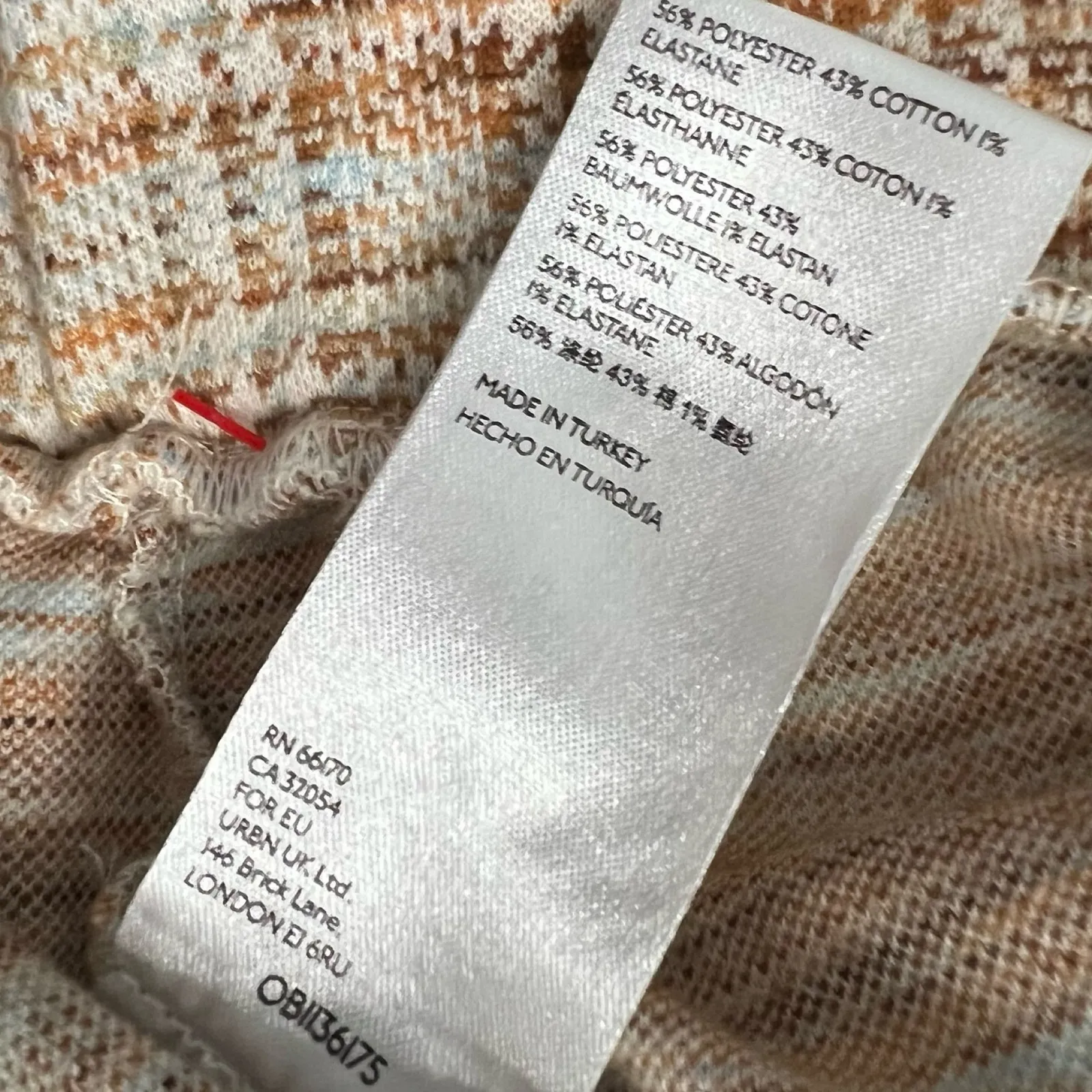 Urban Outfitters Beige Red Plaid Slim Fit Elastic Ankle Janey Cargo Pants sz XS - Image 8