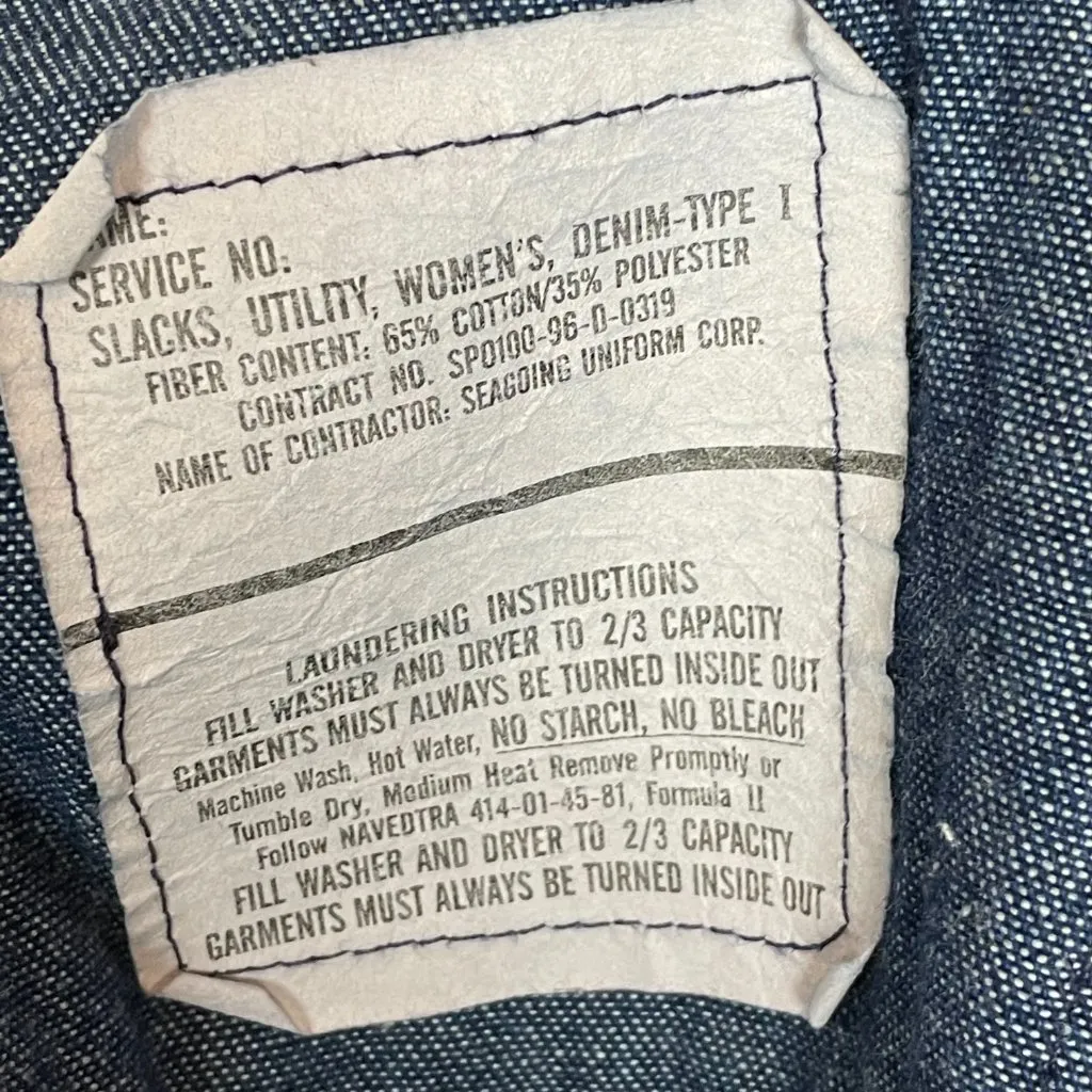 Vintage Military Pants Women Trousers Flared Leg Navy Blue‎ High - Image 11