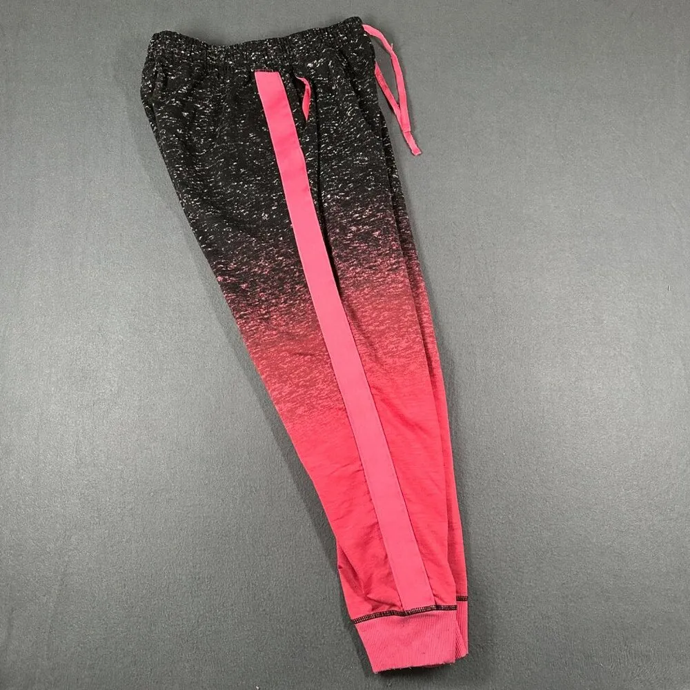 Lularoe Womens Large Pink Black Pull On Elastic Drawstring Joggers Pockets - Image 8