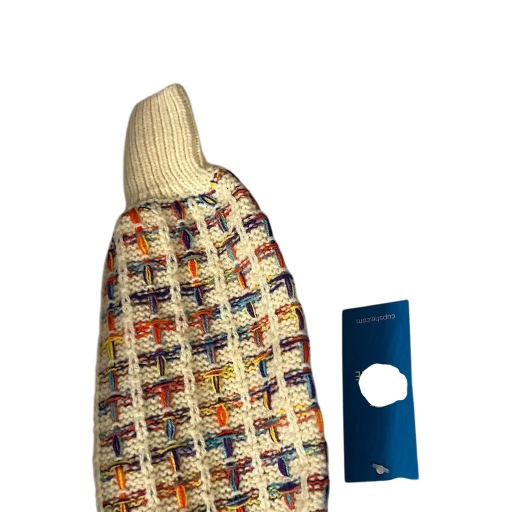 Cupshe Women's Multicolor Rainbow Stitching Cropped Sweater Size L - Image 6