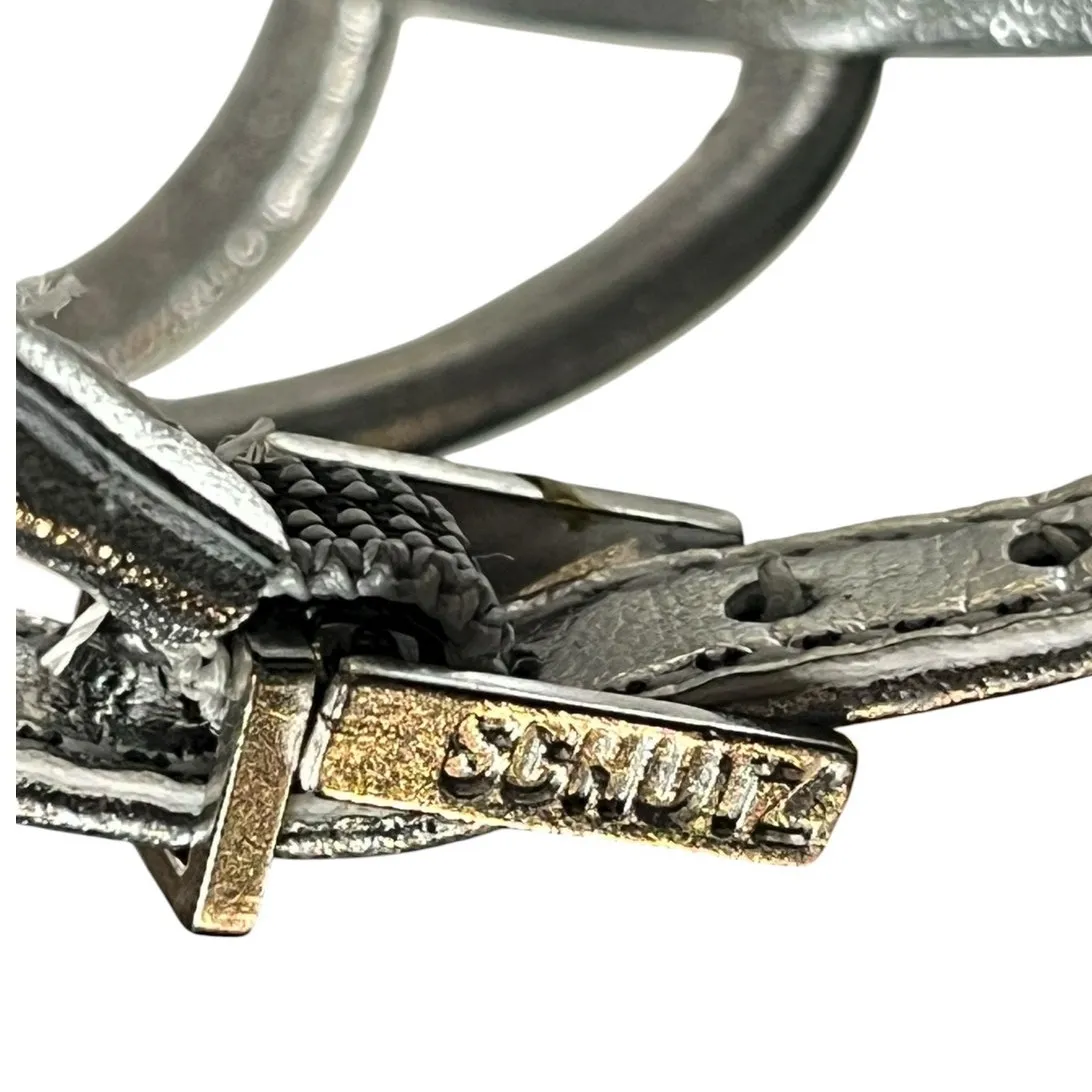 Schutz Nylla  Silver Metallic Nappa Ankle Strap High Heel Sandals - Size 6 NIB - Image 7