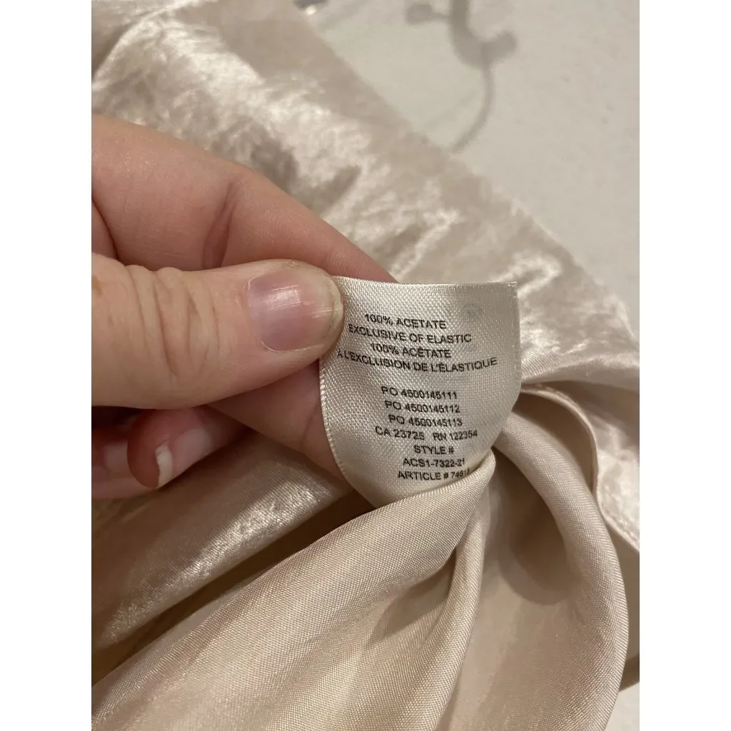 Babaton Mini Slip Skirt Womens 16 Beige Denude Neutral Satin Acetate Aritzia NWT - Image 5