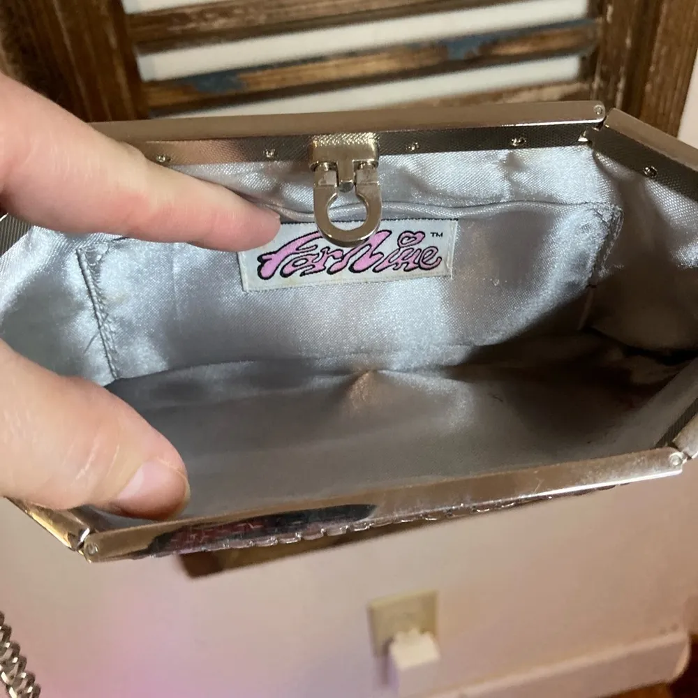 VNTG EVENING SPARKLY BAG BY FAR NINE Silver - Image 3