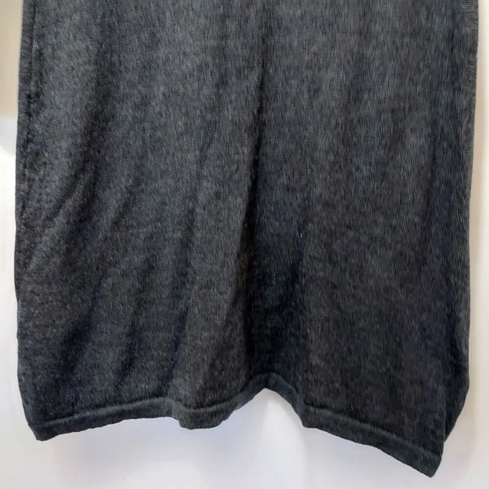 Cynthia Rowley 100% Extra Fine Merino Wool Charcoal Gray Open Knit Sweater Dress - Image 5