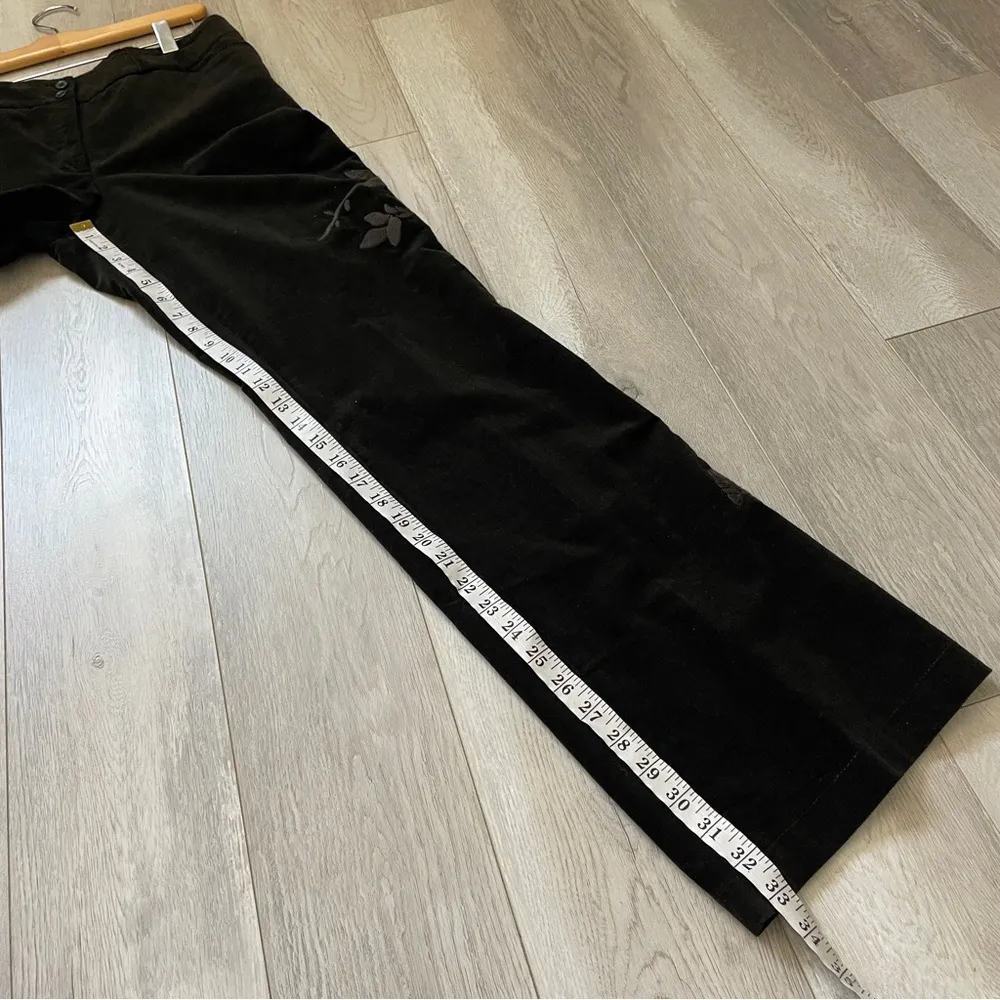 Cambio Corduroy pants floral embroidered womens Brown (size 12) riding boho folk - Image 5