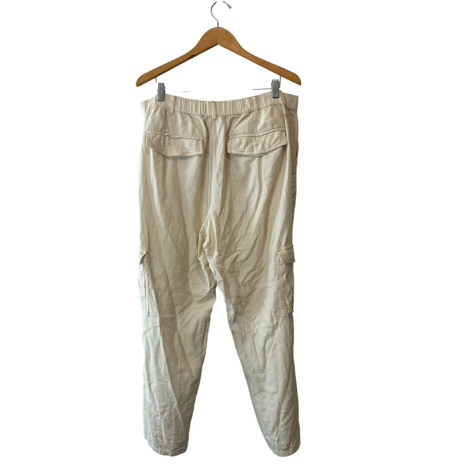 Anthropologie Pilcro Ivory Linen Cargo Pants Wide Leg XL NWT - Image 5