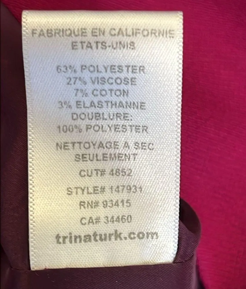 Trina Turk crepe cap sleeve Pink shift Dress - Image 7