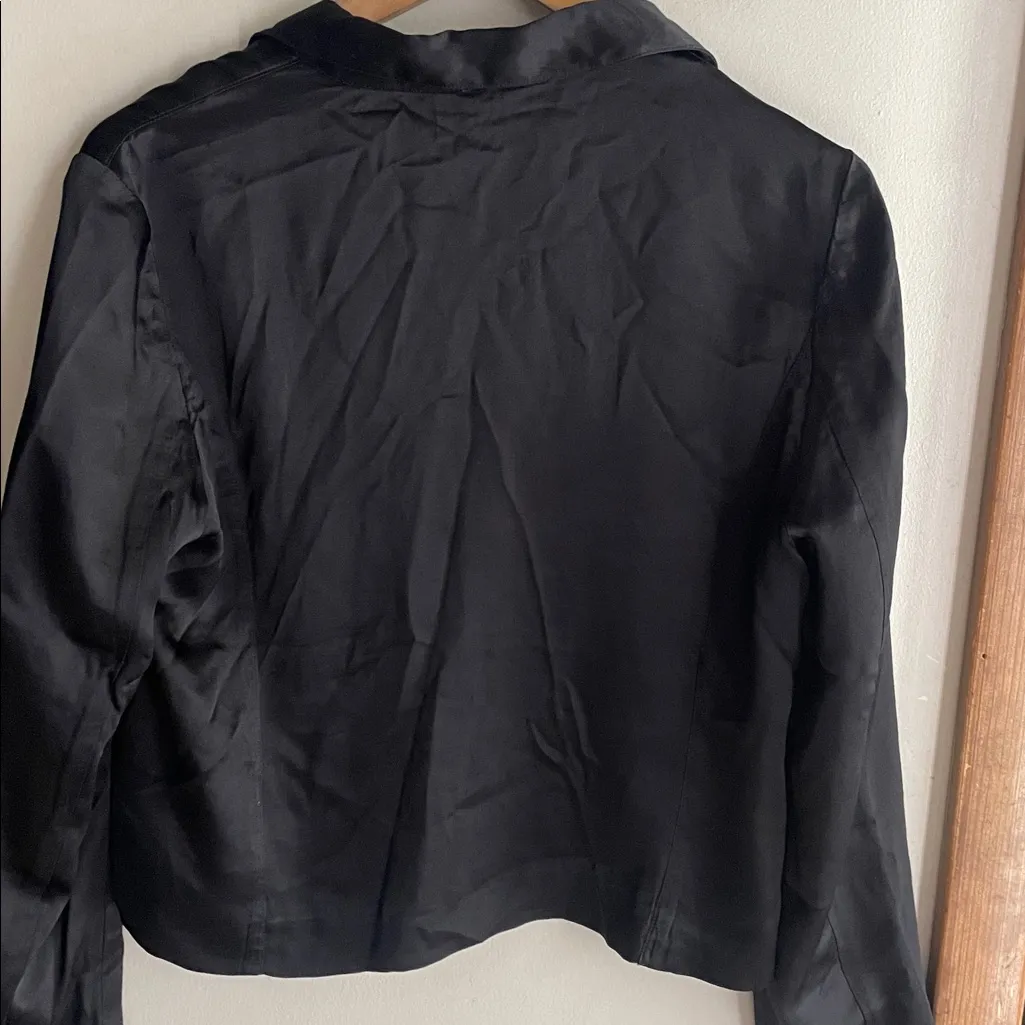 Raquel Allegra Pebble Satin Avalon Jacket Black Size 4 - Image 10