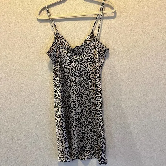 French Connection Womens Size 8 Leopard Print‎ Slip Dress Spaghetti Strap Party - Image 10