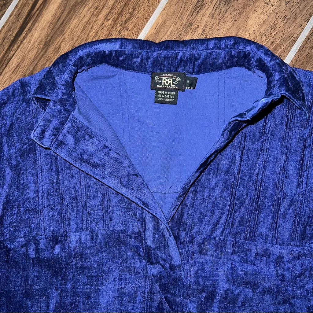 RRL Ralph Lauren women’s velvet top size 3 Purple - Image 12