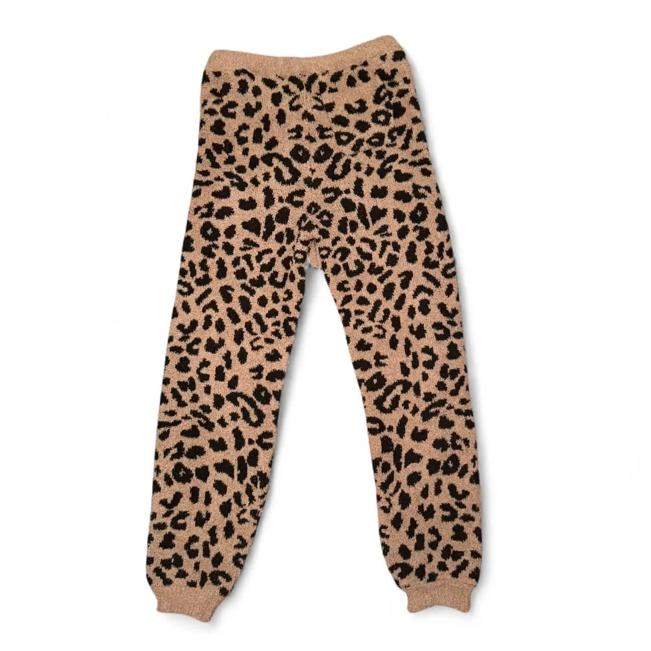 Comfyluxe Women’s Leopard Print Pajama Pants Size S/M Soft Fuzzy Lounge Sleep Brown - Image 2