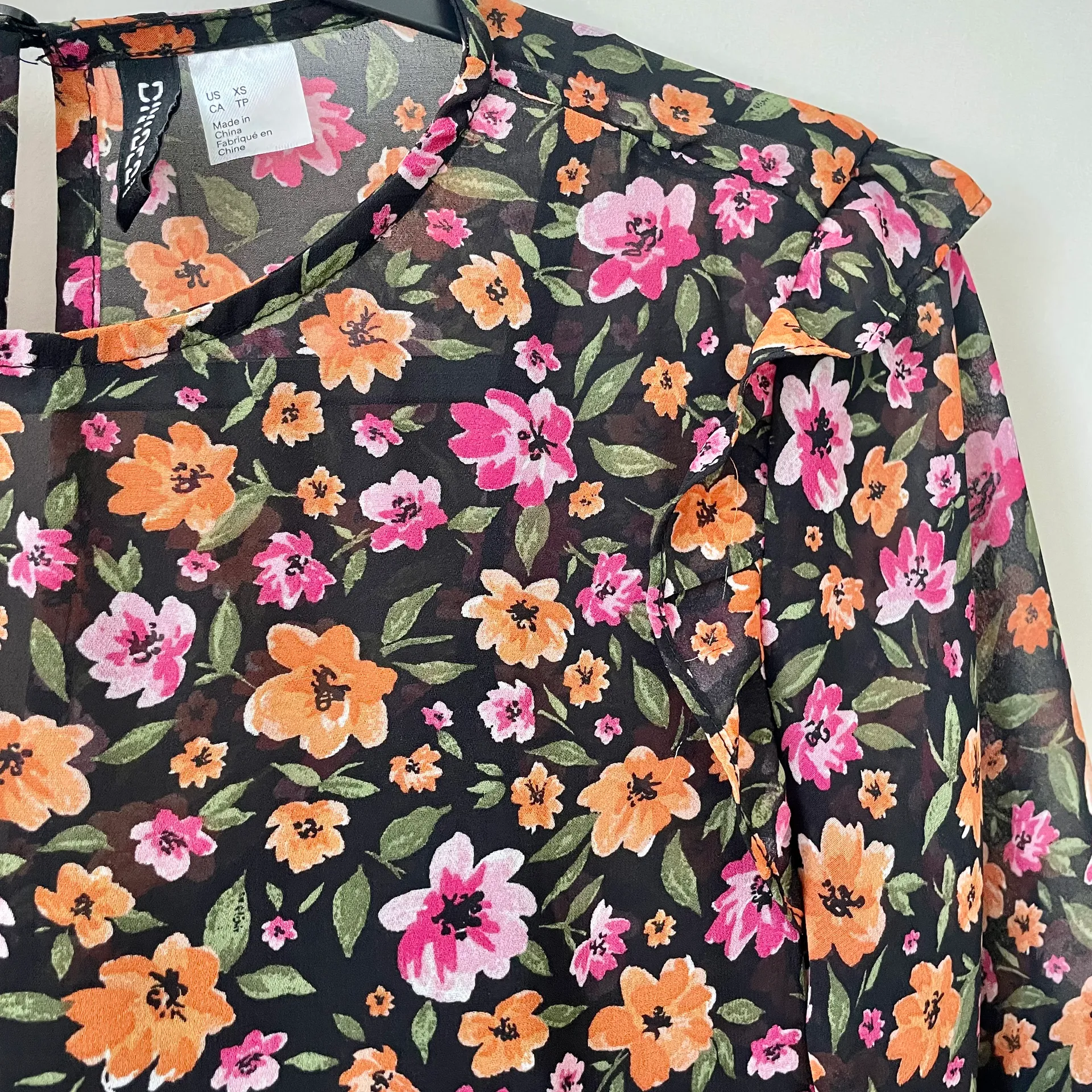 H&M Women’s Ruffle Trim Floral Midi Dress XS - Image 8