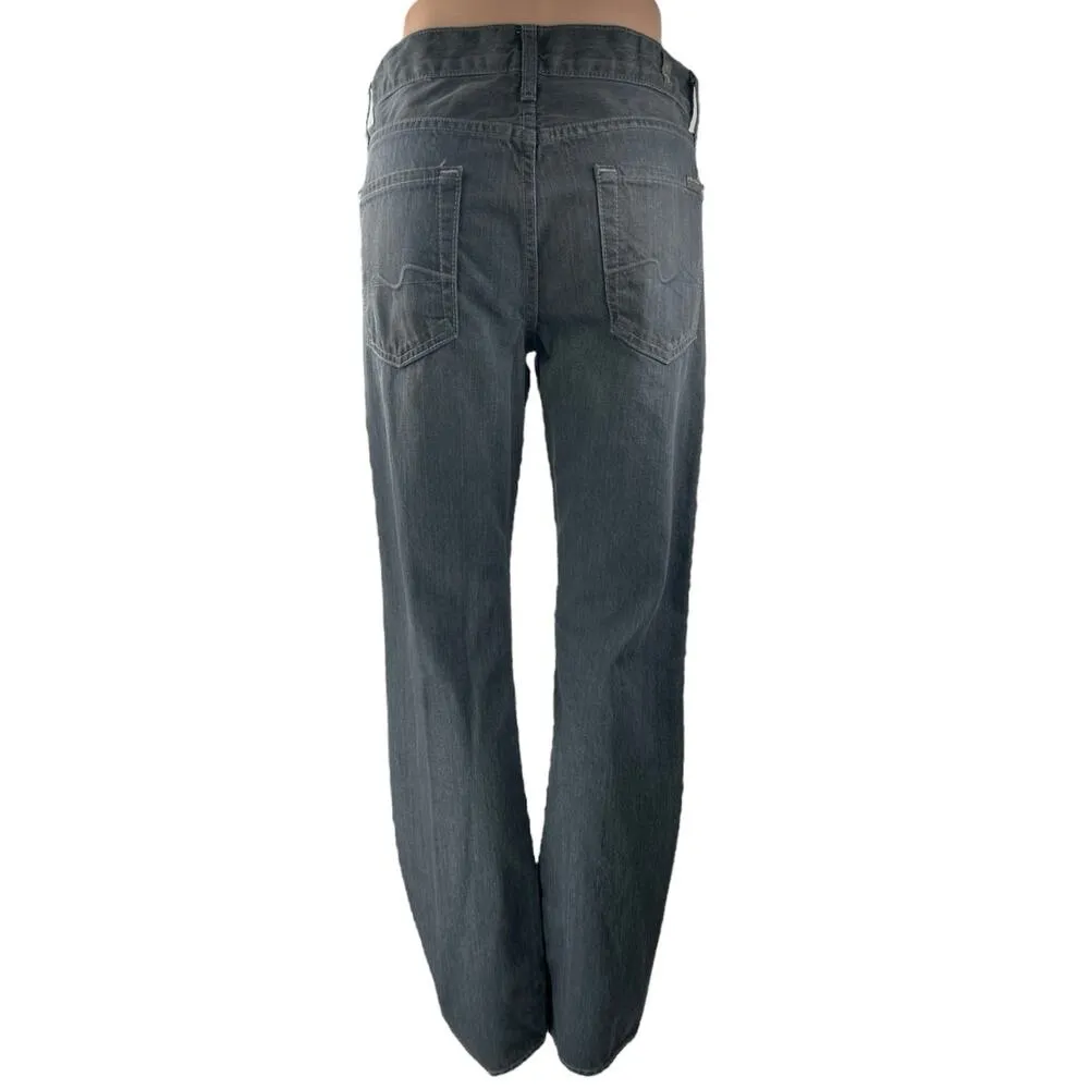 7 For All Mankind Slimmy Women's Black Mid Rise Straight Denim Jeans Pants Sz 30 - Image 2