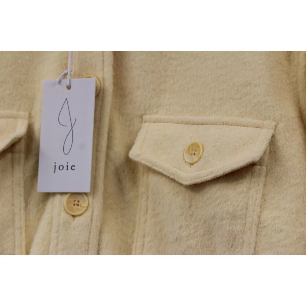 Joie Sherpa Jacket Size M Yellow Long Sleeve Winter Collar W/Pockets Women's New - Image 2