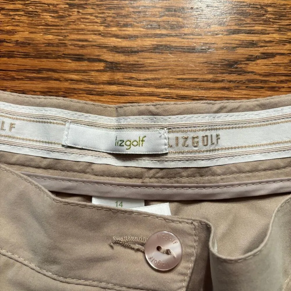 Liz Golf Khaki Shorts Women Size 14 Preppy Chic Activewear Casual - Image 5