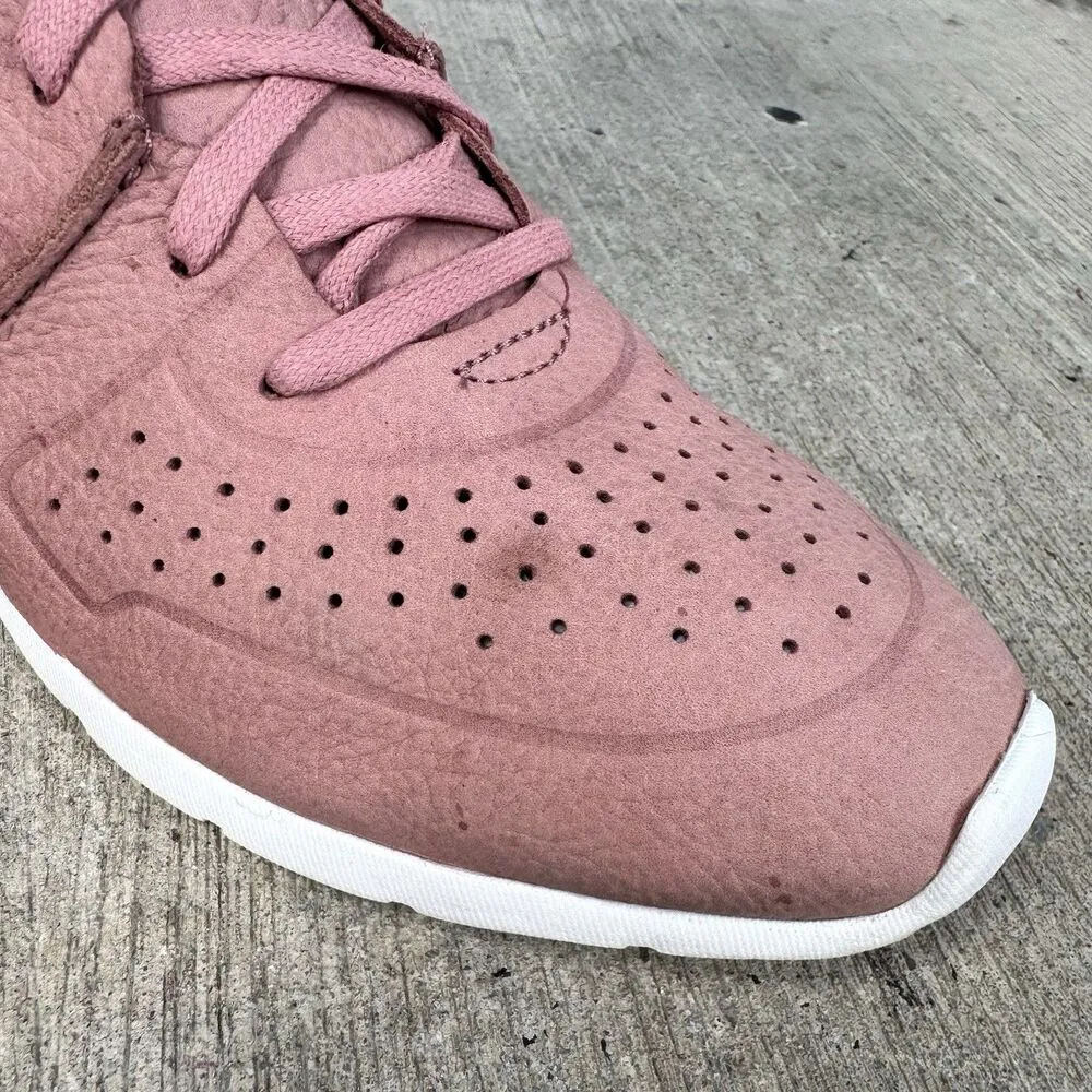 UGG Womens Tye Casual Leather Sneakers Size US 12 Pink Perforated Nubuck Shoes - Image 7