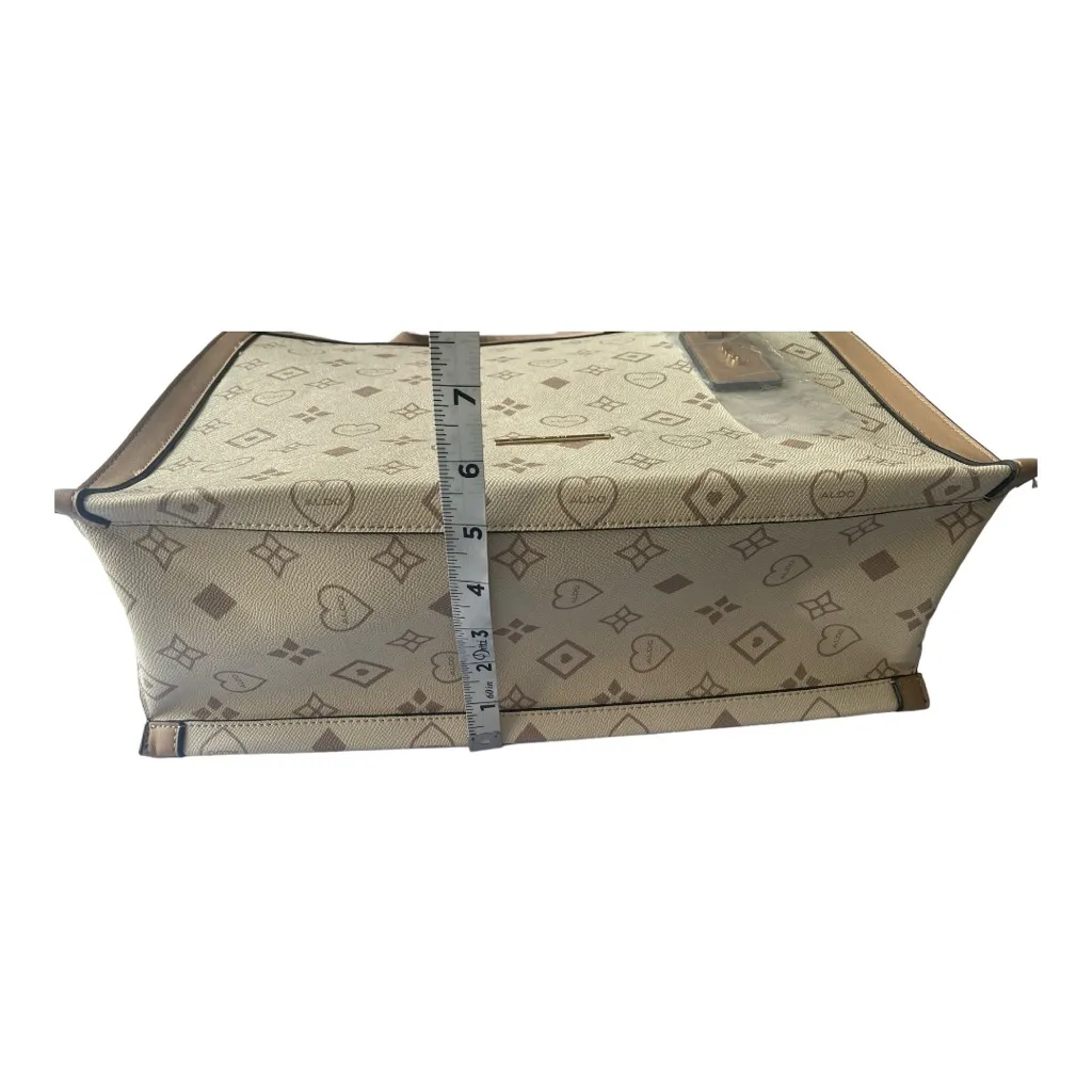 Aldo Large Square White/Beige Tote Bag With Detachable Cord‎ 15x12 New With Tags - Image 6