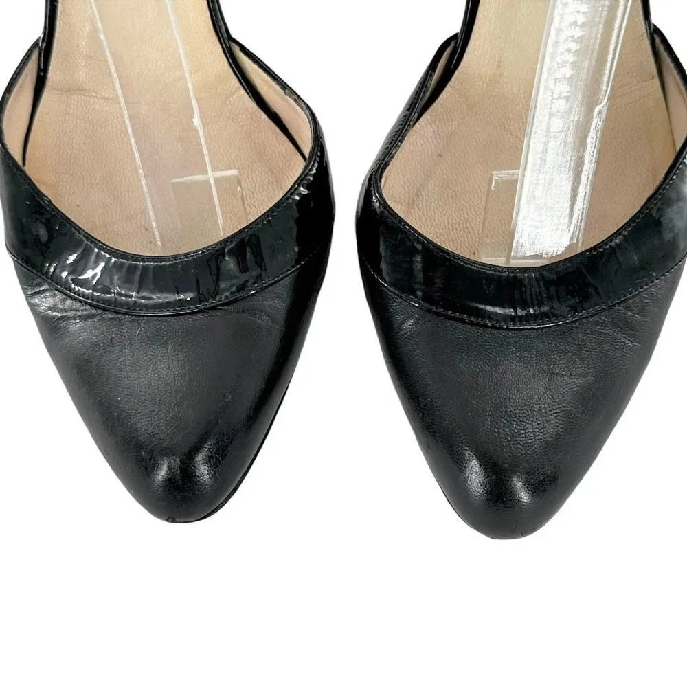 Christian Louboutin Black Leather & Patent Slingback Heels Size 38 Pumps - Image 3
