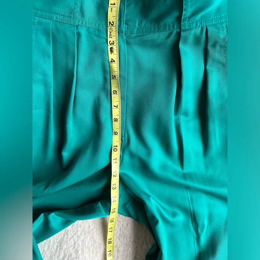 Vintage high waisted teal blue green pleated jones NY trouser - Image 5