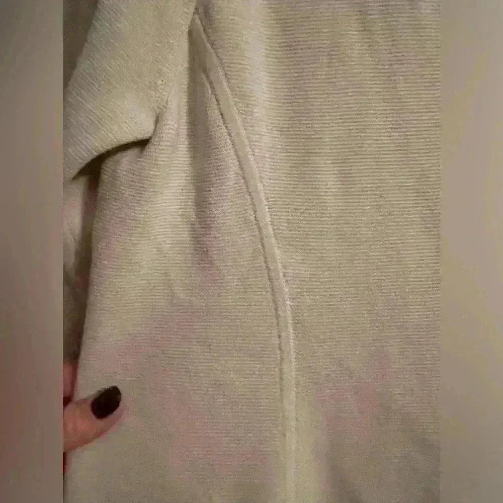 EILEEN FISHER Cream Silk and Organic CottonKnit Sweater Shacket Lagenlook; M - Image 2