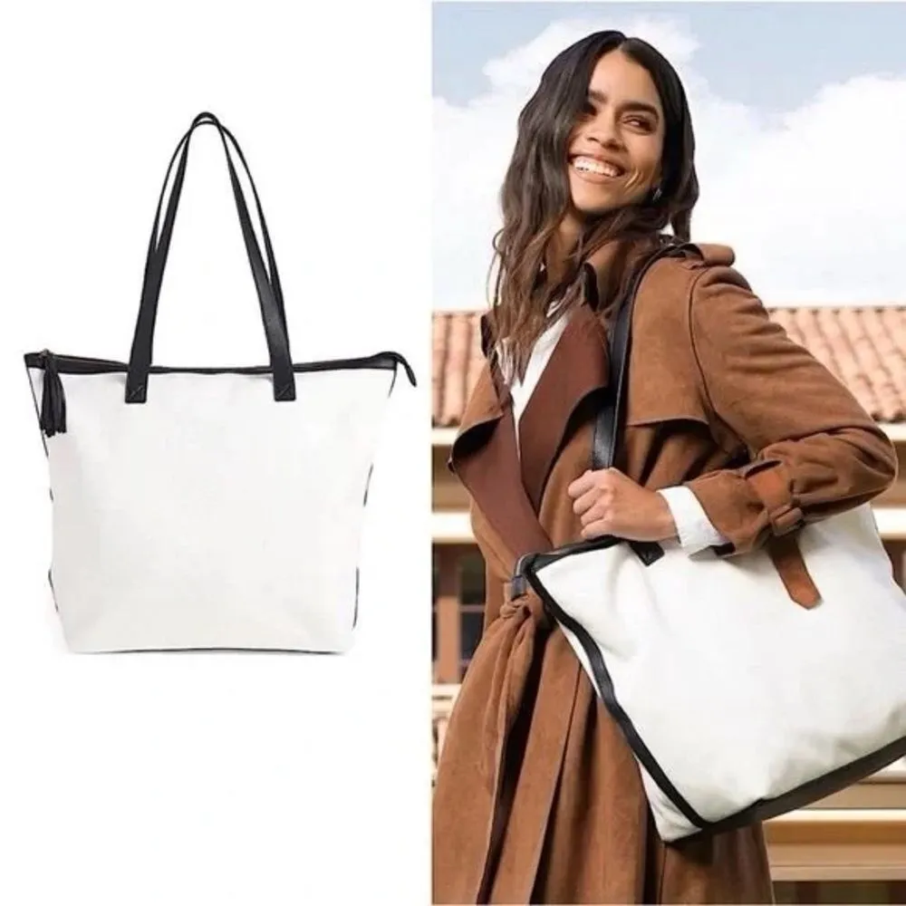 Walter Baker Carly Bag Tote Women's One Size Natural Canvas Minimalist Preppy - Image 2