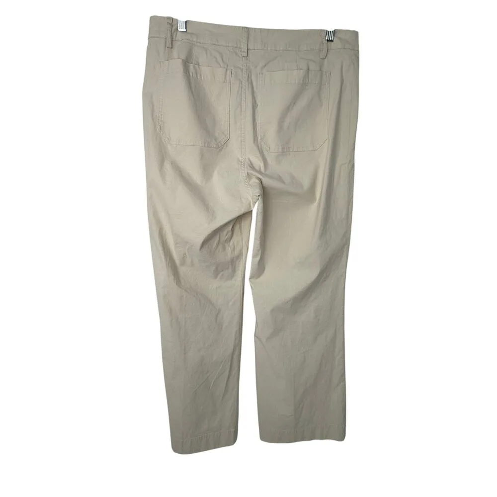 J.Crew Factory Linen Blend Pants Women 32/14 Beige Wide Leg Relaxed Coastal - Image 3