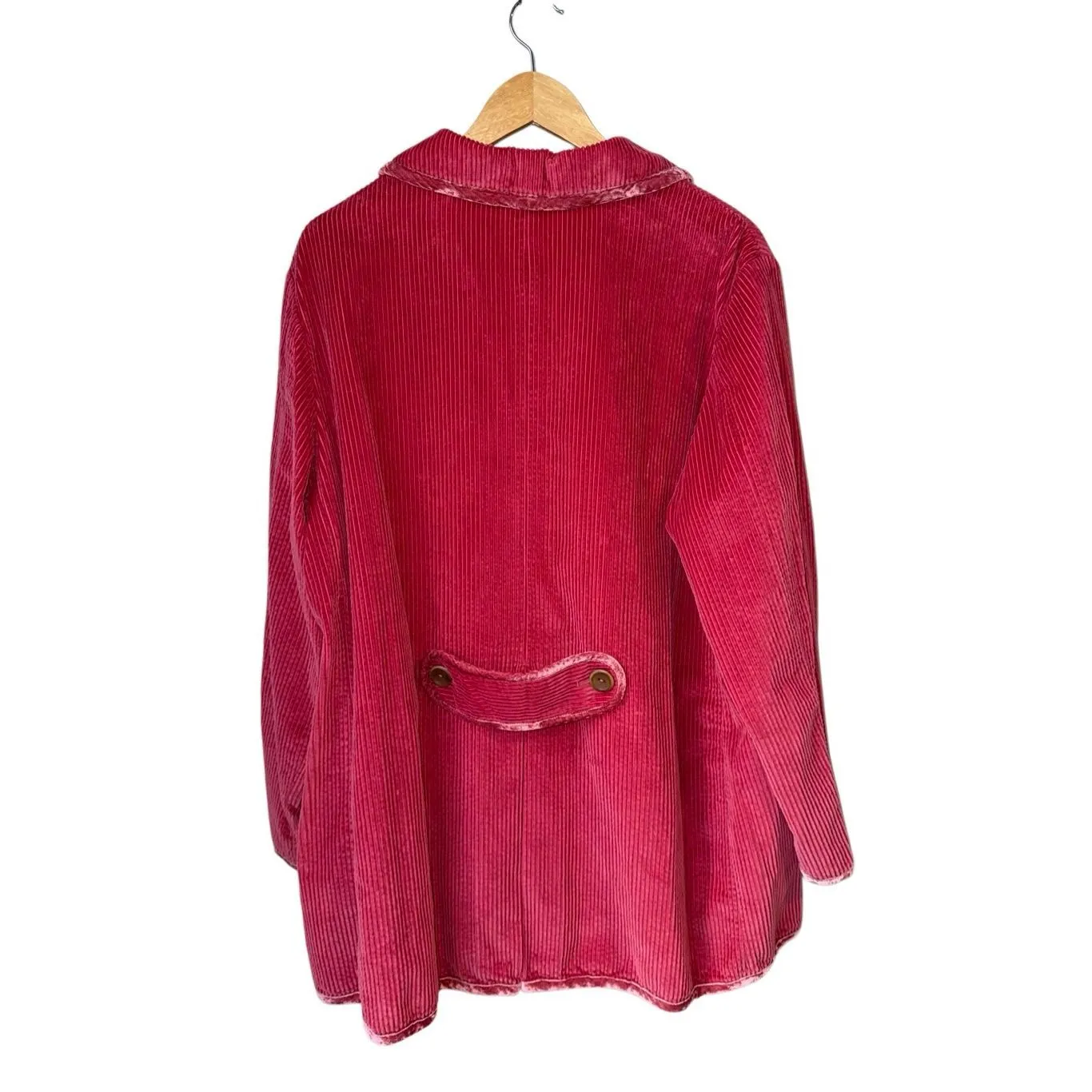 J. Jill Corduroy Jacket With Velvet Trim In Venitian Red Size 2XL - Image 2