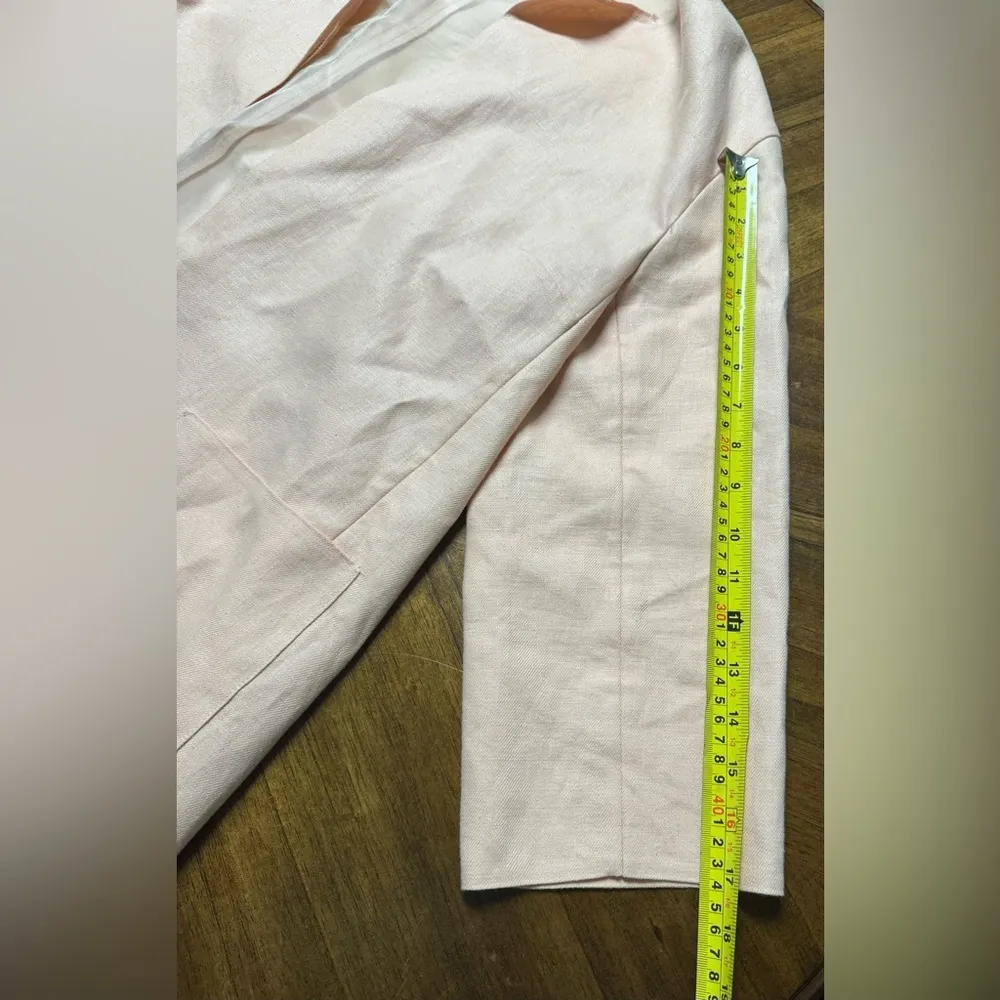 Lafayette 148 Linen Long Line Open Front Blazer Light Pink Size Large *Flaw - Image 6