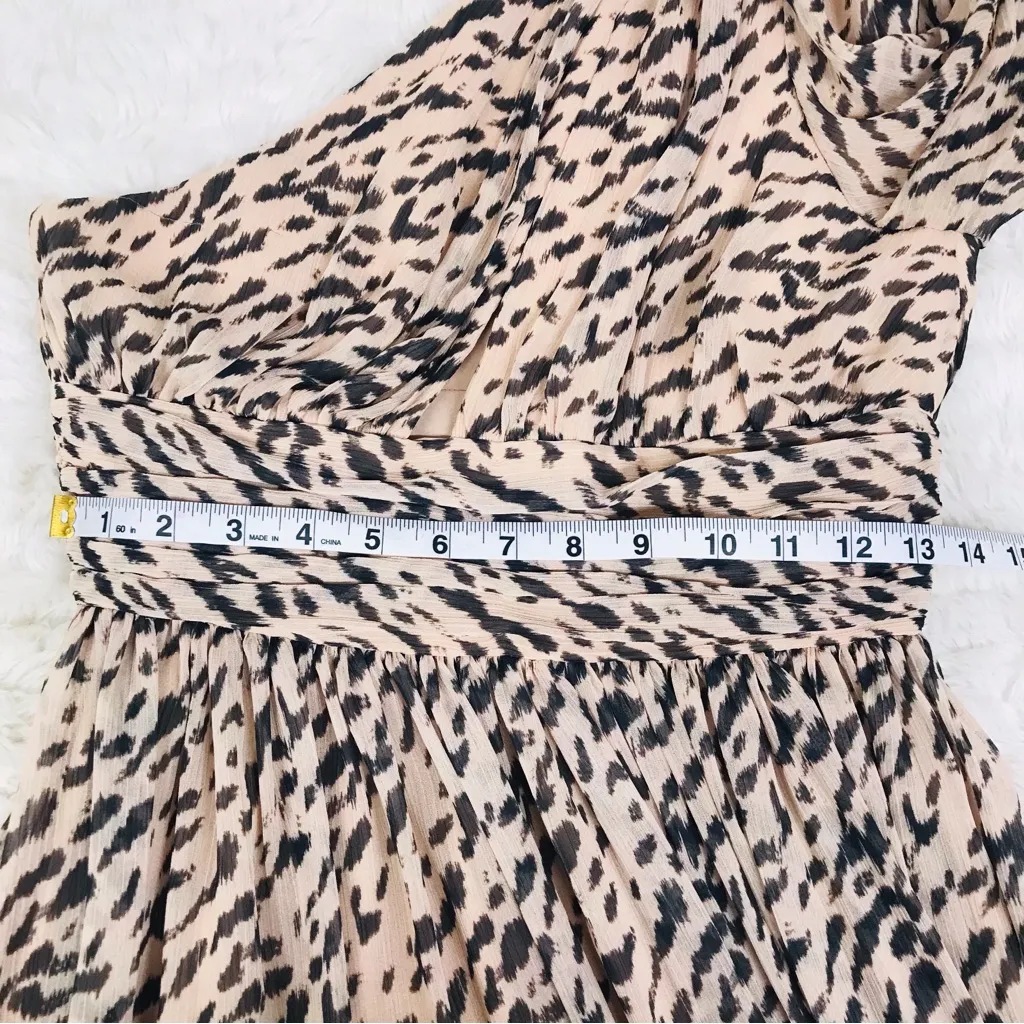 GIANNI BINI‎ Leopard Print Maxi Dress One Shoulder Long Sleeve Party Size 4 New - Image 14