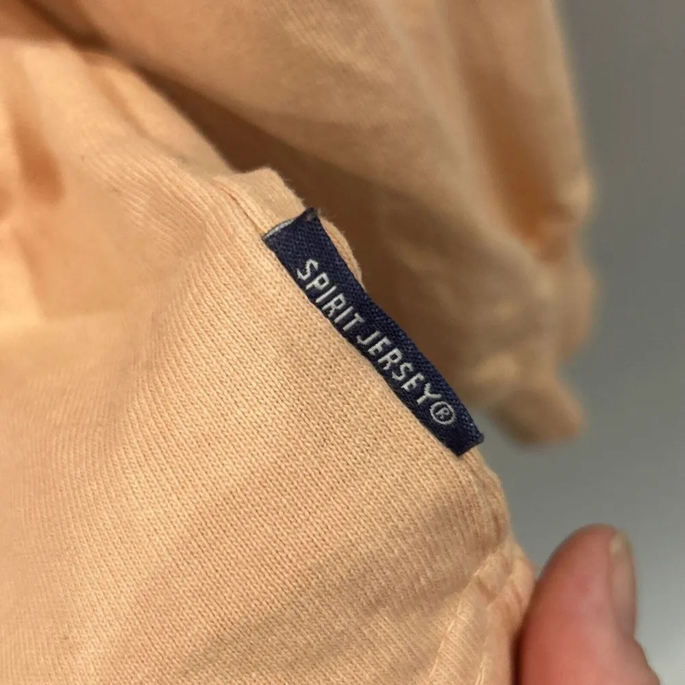 Walt Disney World Spirit Jersey Womens Size XS Shirt Puffy Gold Glitter Peach - Image 2