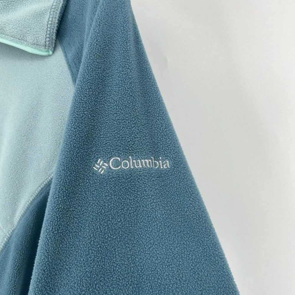 Columbia Glacial Fleece III Pullover Teal Blue Colorblock 1/4 Zip Womens Size M - Image 3
