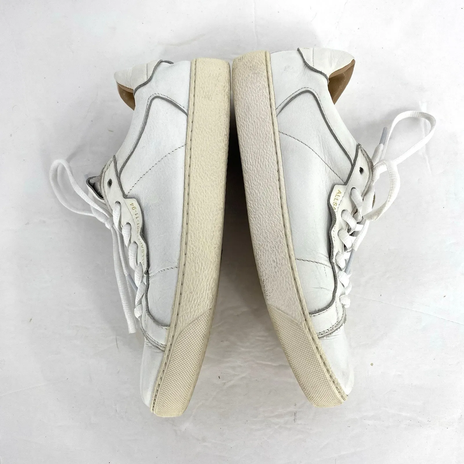 AllSaints Sheer Low Top Round Toe White Leather Sneaker Women's Size EU 37 US 7 - Image 6