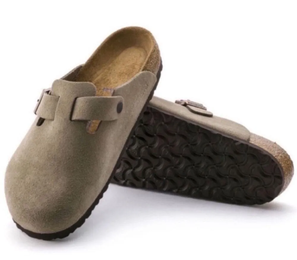 Birkenstock Boston Soft Footbed Suede Leather Taupe - Image 2