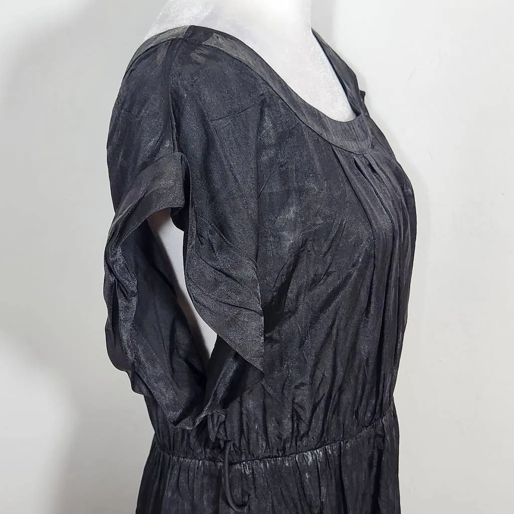 DO+BE Black Metallic Mini Dress Size Large Short Sleeve Black Party Dress - Image 5